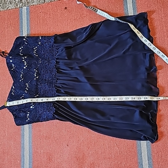 STUNNING BY & BY NAVY LACE SEQUIN DRESS - Picture 6 of 11